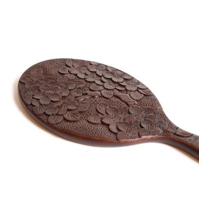 ふるさと納税 長野県 手鏡(楕円)全面彫刻　桜　長野県伝統工芸品 |  | 02