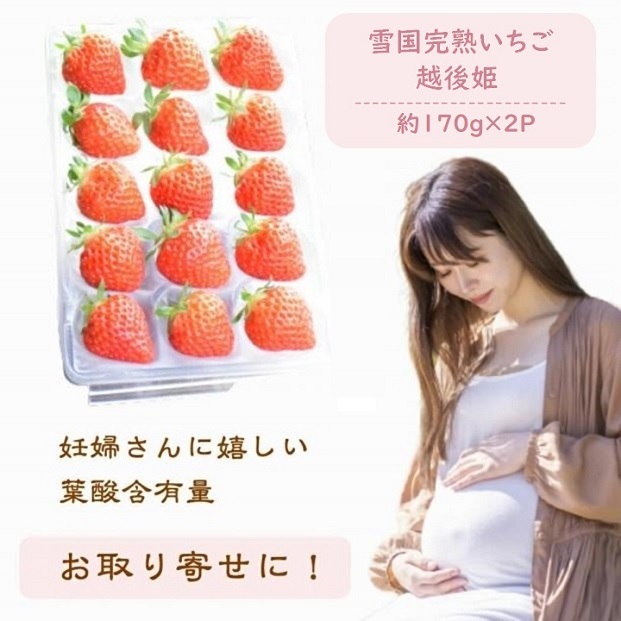 いちご 雪国完熟いちご越後姫 約170g×2P 苺 イチゴ フルーツ 完熟 越後 新潟