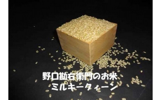 【7年産】野口勘右衛門のお米「玄米食最適米（ミルキークイーン）」玄米20kg(10kg×2)