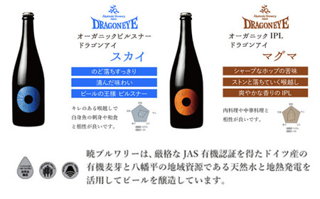 【ご贈答用】ドラゴンアイ「ラガーセット」750ml瓶×2本 ／  暁ブルワリー オーガニックビール クラフトビール 地ビール
