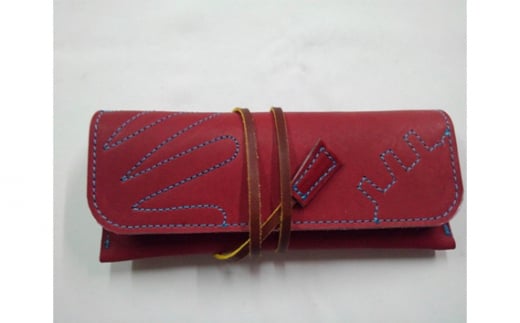 グローブの革製　マルチペンケースWNS ／ 筆箱 手作り レザー 大阪府 No.091