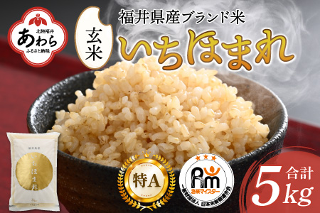 【令和6年産 新米】いちほまれ 玄米 5kg×1袋《新鮮な高品質米をお届け！》／ 福井県産 ブランド米 ご飯