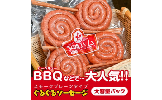 
串付きでBBQ等に便利!映えるし美味しい安城ハムのぐるぐるソーセージ　8本入　【1438043】
