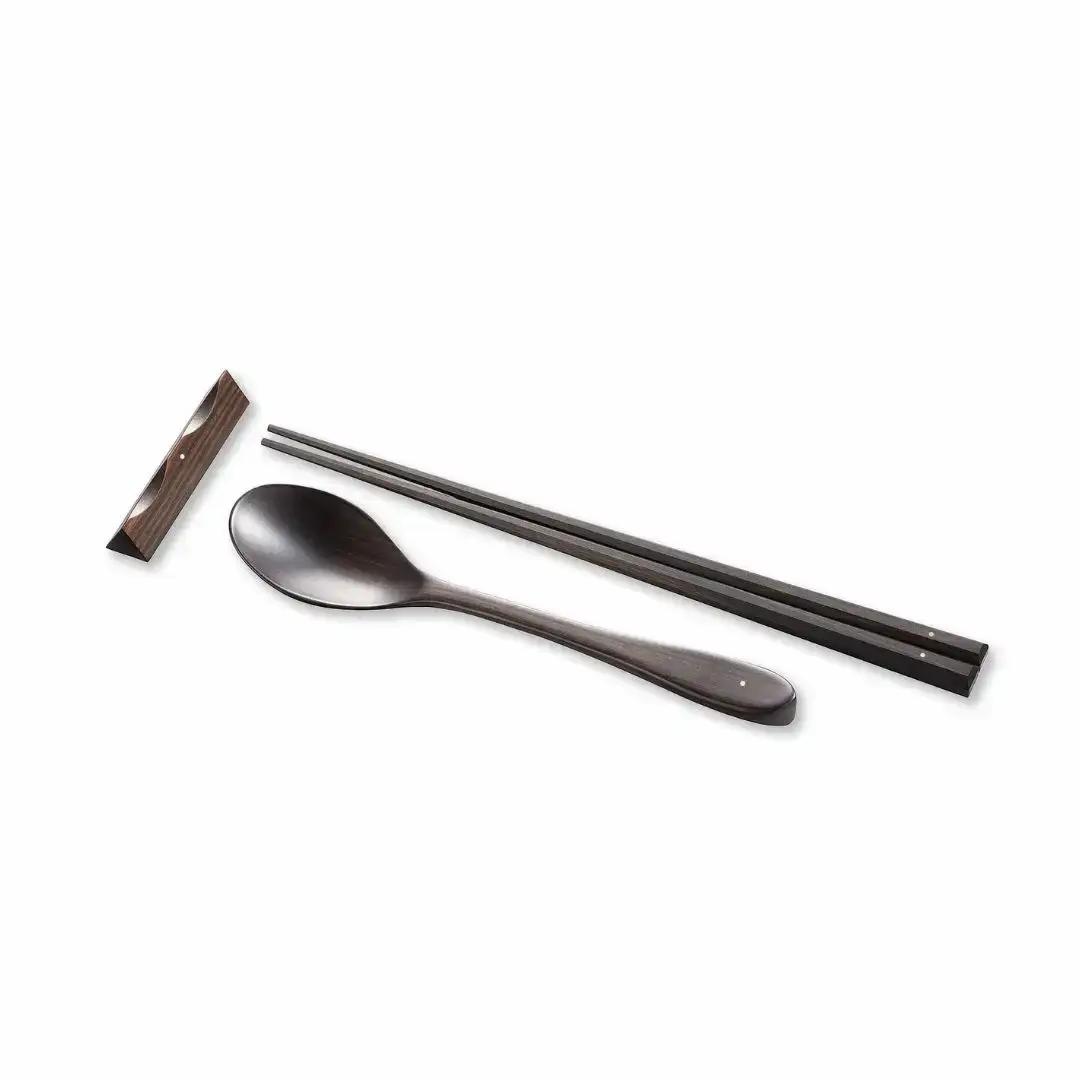 箸 スプーンセット[sweet morning] 黒檀・紫檀セット 箸 スプーン ギフト プレゼント 木製 三条市 燕三条 [マルナオ] 【070S021】