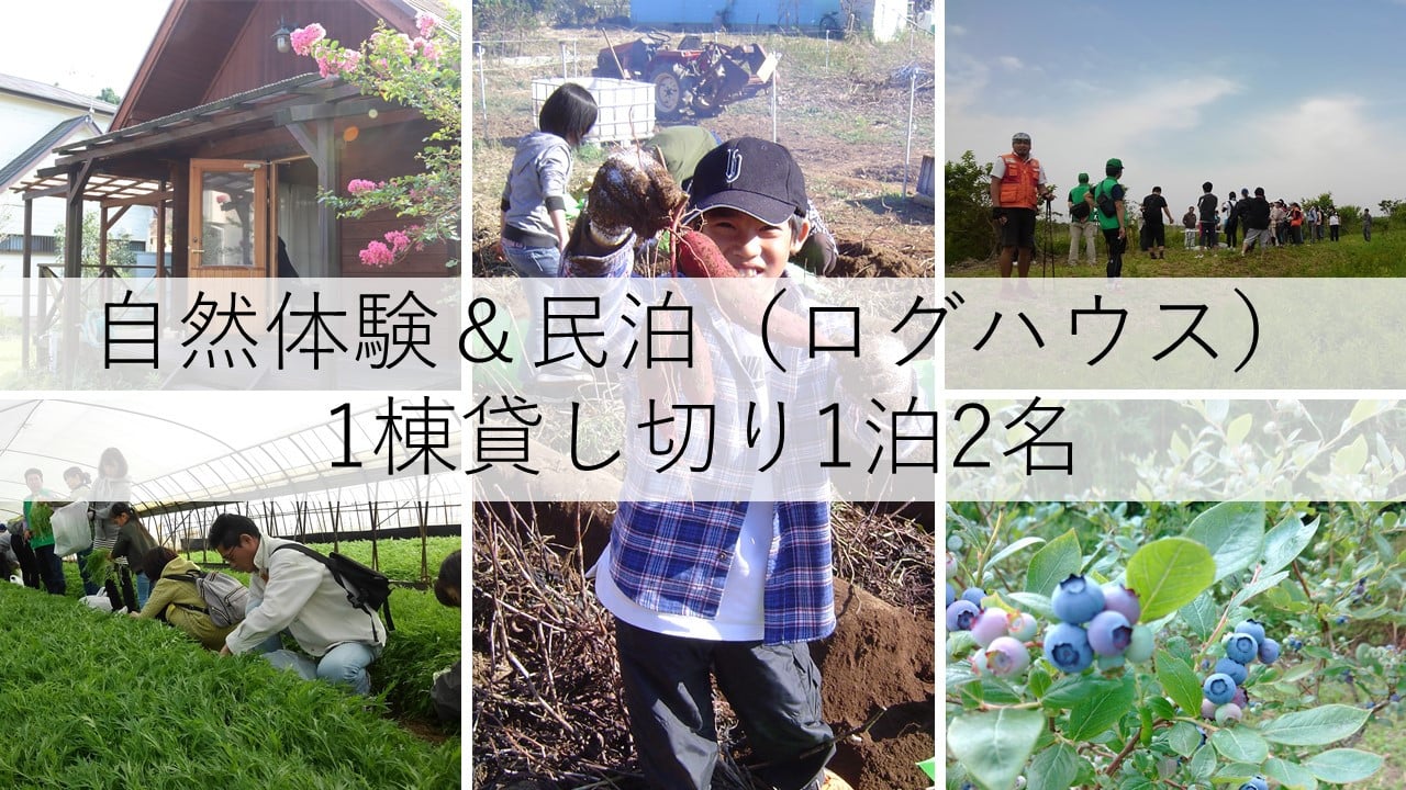 
自然体験＆民宿（ログハウス） 1棟貸切　1泊2名
