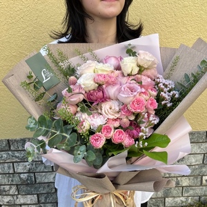 6か月 お届け お楽しみ！ 季節 の 花束 「Large」 |  花 ブーケ タイプ 高さ約50cm 横幅約30cm 