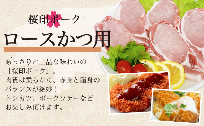 ＜桜印ポーク ロースかつ用10枚+ヒレかつ用10枚セット 約1.3kg＞ 国産 ブランド ぶたにく お肉 ブタ 精肉 ロース ヒレ ひれ カツ トンカツ  使いやすい パック 真空冷凍 切り身 選べる