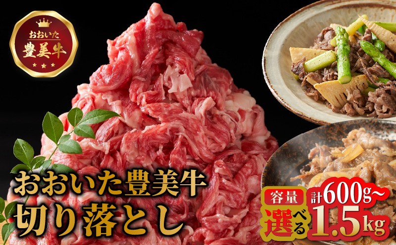 
                  おおいた豊美牛切り落とし 選べる容量 1.5kg (300g×5P) 600g (300g×2P) 交雑牛_2263R
                