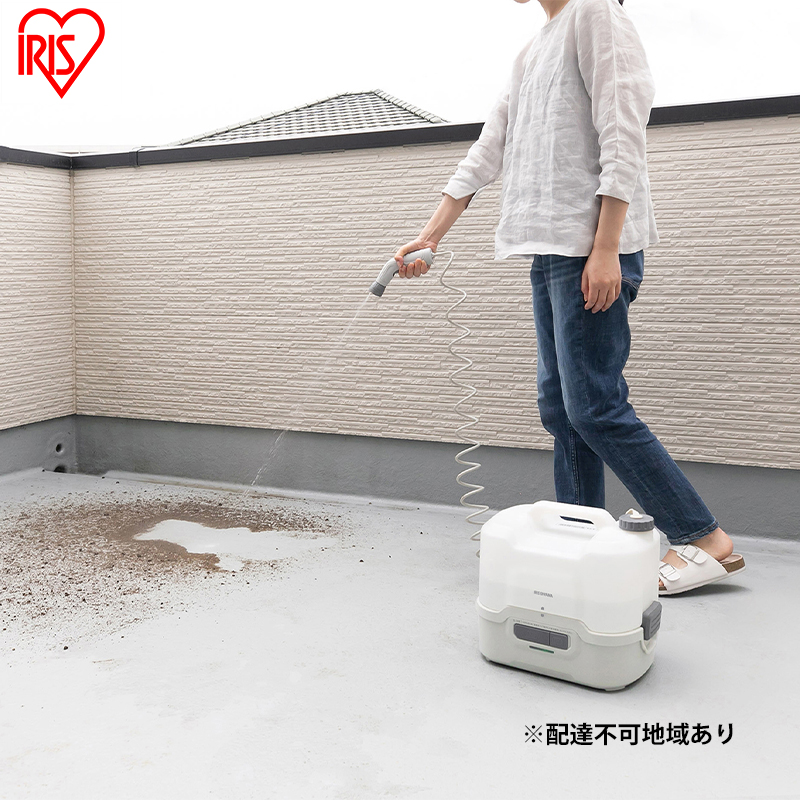 充電式ポータブルウォッシャー JPW-T81-W/H ホワイト/グレー 洗浄機 コードレス 充電式 バッテリー式 ホース タンク 温水洗浄 大容量 洗車 ガーデニング 屋外 持ち運び アイリスオーヤマ 掃除グッズ 