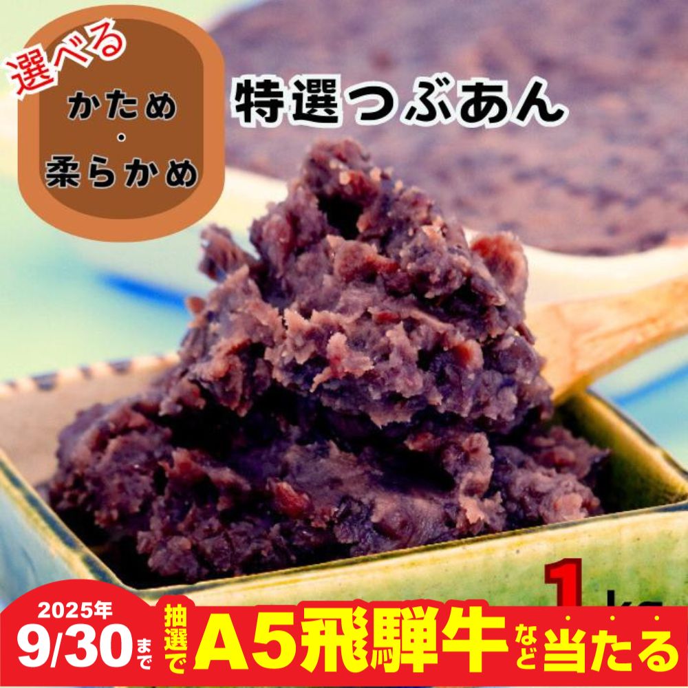 【ふるさと納税】【9月30日〆飛騨牛が抽選で当たる】特選つぶあん 1kg（選べる柔らかめ・かため）大垣名水仕込み あんこ 餡子 お菓子 和菓子 小豆 松下製餡所 岐阜県 大垣市 常温 4000円 人気 ランキング
