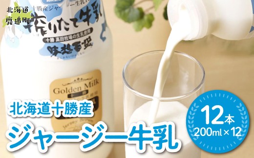 ジャージー牛乳 200ml ×12 【ふるさと納税 人気 おすすめ ランキング ジャージー牛乳 高級 ブランド 高田牧場 定期便 北海道 十勝 鹿追町 送料無料】 SKM054