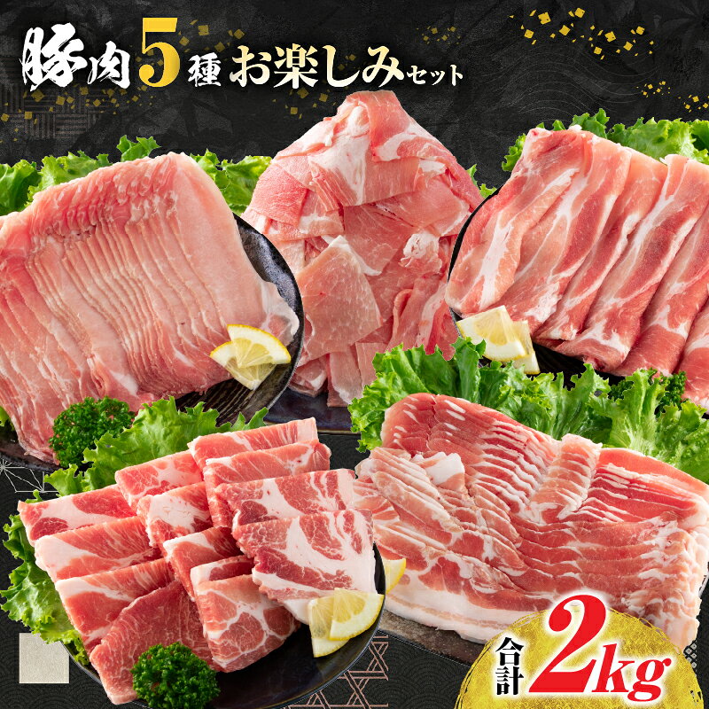 【ふるさと納税】豚肉 5種 お楽しみ セット 合計2kg 肉 豚 国産 おかず 食品 小分け 焼肉 しゃぶしゃぶ ロース 豚バラ 肩ロース モモ スライス こま切れ 豚しゃぶ 豚丼 詰め合わせ おすすめ お弁当 おつまみ 普段使い 冷凍 ミヤチク 宮崎県 日南市 送料無料