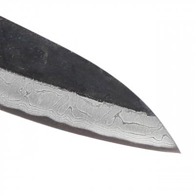 ふるさと納税 香美市 【土佐打刃物】出刃包丁 黒打ち仕上げダマスカス 両刃 刃長15cm |  | 02