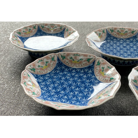 有田焼【其泉】麻の葉地紋銘々皿（15.5cm）4枚 賞美堂本店 A50-211_イメージ2