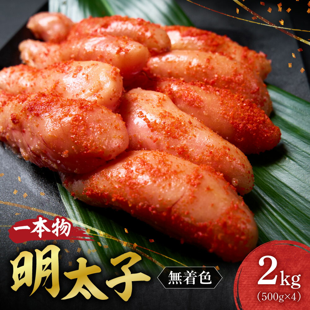 【ふるさと納税】 明太子 一本物 無着色 2kg 500g×4パック 北海道産 昆布出汁 清酒 助宗たら 魚卵 海鮮 魚介類 魚介 ごはんのお供 おつまみ おかず お取り寄せ ギフト 贈答 小分け 冷凍 クール便 北海道 札幌市