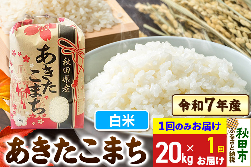 あきたこまち 20kg(5kg×4袋) 【1回のみお届け】 令和7年産 【白米】秋田県産