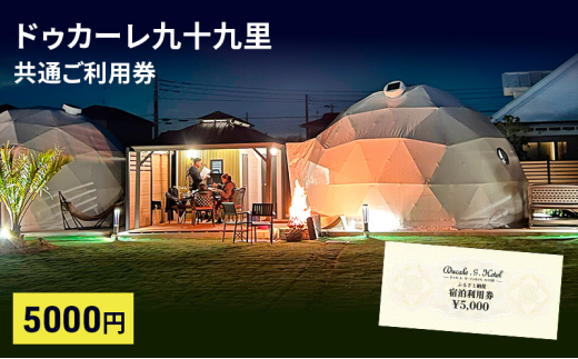 ドゥカーレ九十九里共通 ご利用券 5000円 グランピング 宿泊 旅行 アウトドア BBQ トレーラーハウス ワイルド ラグジュアリー 宿泊券 チケット 九十九里町 千葉 [№5743-0538]