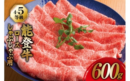 牛肉 能登牛 ロース (4～5等級) しゃぶしゃぶ用 600g [寺岡畜産株式会社 石川県 宝達志水町 38601306] 肉 お肉 しゃぶしゃぶ しゃぶしゃぶ肉 ロース 牛ロース 牛 国産 冷凍 和牛