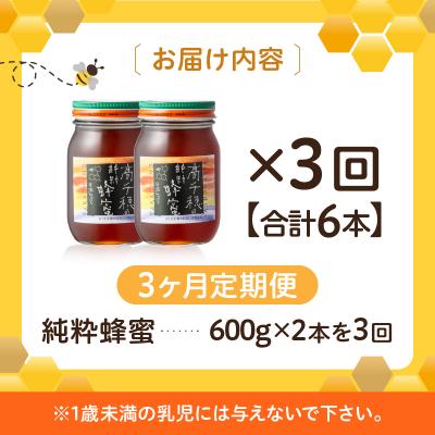 ふるさと納税 高千穂町  【3ヶ月定期便】日本みつばち 高千穂の純粋蜂蜜 600g×2本 セット |  | 03