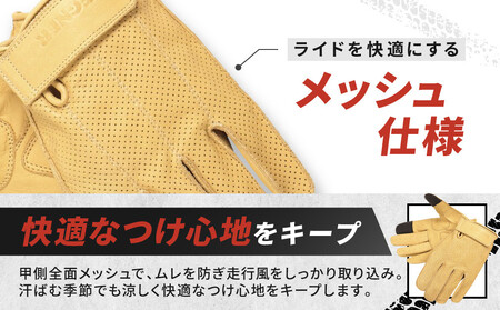 【デグナー】レザー ツーリング メッシュグローブ [TG-59M] タン XL［ 京都 八王子 バイク用 手袋 人気 おすすめ 革 レザー ツーリング ライダー バイカー バイク ブランド メーカー 