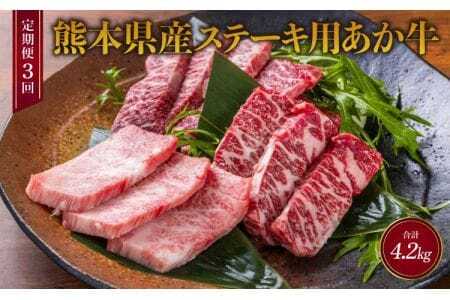 ステーキ 定期便 牛肉 ステーキ （ヒレ600g ロース800g）×3回  【合計4.2kg】 
