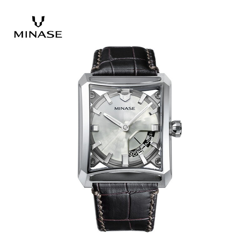 【ふるさと納税】MINASE時計 SEVEN WINDOWS クロコレザータイプ（VM15-LDBYWH-SSD） MINASE 日本製 時計 腕時計 メンズ 高額 人気 ランキング【協和精工株式会社】[F11946]