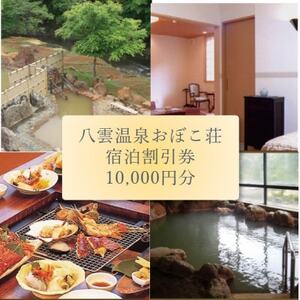 北海道【八雲温泉おぼこ荘】宿泊割引券　　 10,000円分【1547226】