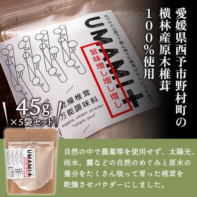 ふるさと納税 西予市 何に入れてもうまみがグッと増す万能調味料! 椎茸パウダー　UMAMI+(うまみぷらす)5袋セット |  | 01