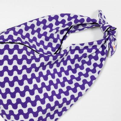 ふるさと納税 与謝野町 一色ちりめんあずま袋　波なみ(パープル) |  | 02