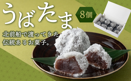 うばたま 8個 小分け 個別 北洋堂 モチモチ食感 求肥製法 あんこ こしあん 餡 こし餡 黒糖 お菓子 老舗 銘菓 和菓子 スイーツ お茶請け おもてなし おやつ お取り寄せ グルメ 北海道 松前町 MATH003