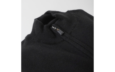 ベビーカシミヤ　フルジップ　メンズ　Mサイズ　【ブラック】 【178004-3】 ｶｼﾐﾔ 天然素材 ｾｰﾀｰ 服 国産 国内製造 ﾍﾞﾋﾞｰｶｼﾐﾔ