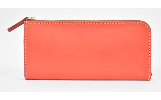 栃木レザー使用｜滑らか本革Lジップ長財布｜Lzip wallet 01｜レッド｜minca（全6色）