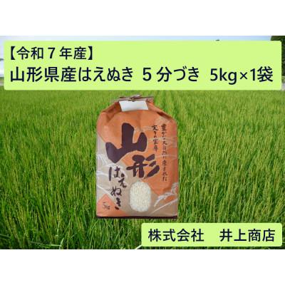 ふるさと納税 川西町 令和7年産山形県産はえぬき　5分づき5kg×1袋