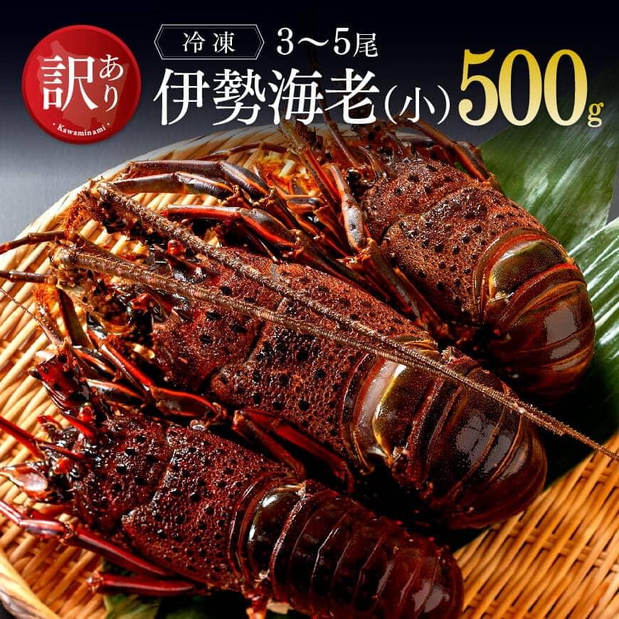 【ふるさと納税】※レビューキャンペーン※ 【訳あり】冷凍伊勢海老（小）500g　(3～5尾) - 魚介 伊勢海老 イセエビ 訳あり 宮崎県 国産 日向灘 お取り寄せ お祝い 魚介類 魚貝類 高級 お味噌汁 みそ汁 刺身 贅沢 プレゼント 贈り物 川南漁港 送料無料 宮崎県川南町 C01705