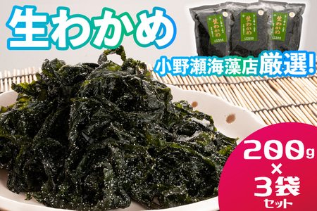 三陸産生わかめ 200g×3袋 セット _AJ002