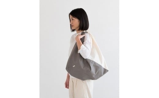 S7-C02 ツートンカラーのあずま袋 Lサイズ_グレー