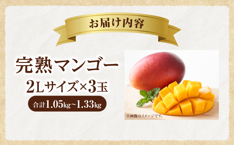 《2026年発送先行予約》【数量・期間限定】完熟マンゴー 2Lサイズ 3玉_M354-002-06