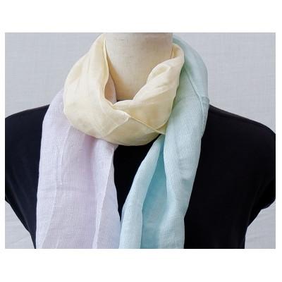 ふるさと納税 山梨県 山梨の伝統が蘇る【郡内織物:富士桜工房】スカーフさらつや 32cm×150cm (白浜) |  | 02