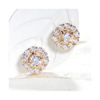 ふるさと納税 韮崎市 ピアス K18YG イエローゴールド ダイヤモンド 0.7ct  フラワー【f217-k18yg】 |  | 01