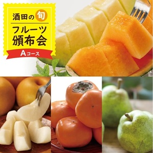 SF0301　【4回定期便】酒田の季節のフルーツ頒布会 Ａコース2026 (プレミアム〔大玉〕メロン、刈屋梨、庄内柿、ラ・フランス)