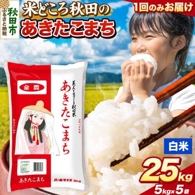 ふるさと納税 秋田市 あきたこまち【白米】秋田県産 25kg(5kg×5袋)|15_zna-012501h
