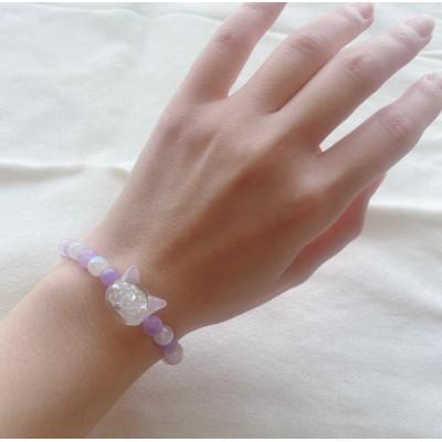 ふるさと納税 奈良市 光る猫玉とアメジストのブレスレット(キッズサイズ) |  | 02