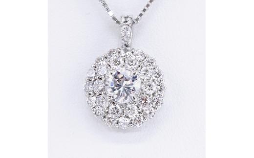 
770-9-1 ネックレス PT900 プラチナ ダイヤモンド【VS1 1.0ct】計2.7～3.0ct パヴェ 取り巻き ゴージャス ペンダント【f195-pt】
