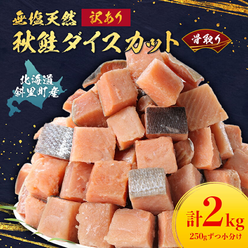 【ふるさと納税】【訳あり】北海道斜里町産 骨取り無塩 天然ダイスサーモン 2kg【無添加】【配送不可地域：離島・沖縄県】【1654865】