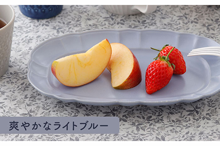 【美濃焼】オーバルプレート 23cm  ルーシュ 3色セット（ネイビー/ライトブルー/モカ）【EAST table】 皿  ランチ プレート 美濃焼 セット デザート インテリア おしゃれ 食器セット