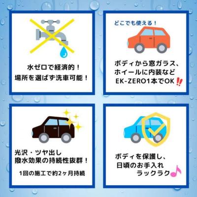 ふるさと納税 名古屋市 洗車と撥水コーティング同時施工!EK-ZERO500mlクロスセット×2 + 1L詰替えパック×2 |  | 03