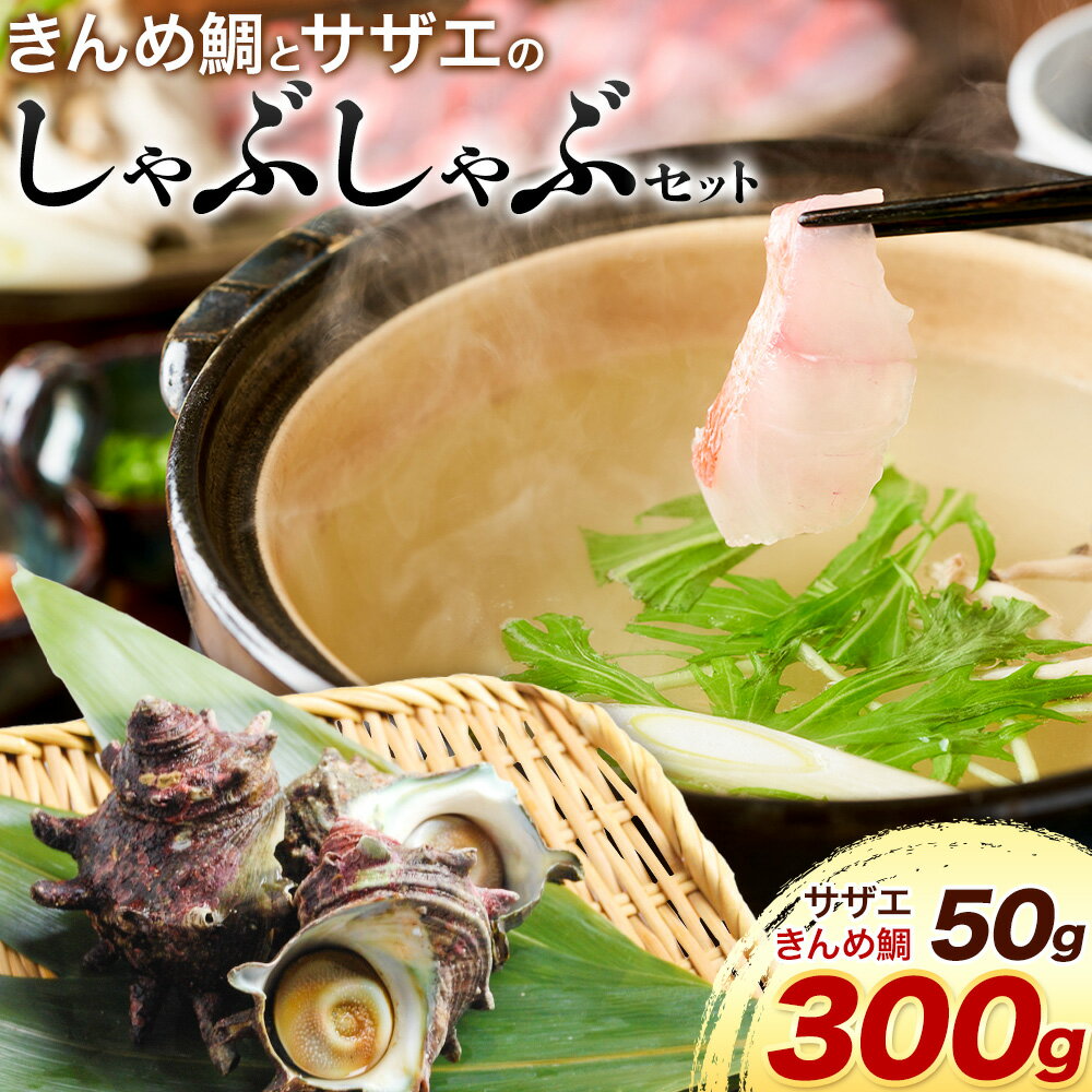 【ふるさと納税】豪華!!外房つりきんめ鯛と外房サザエのしゃぶしゃぶセット 約300g×1p サザエ50g×1p 《90日以内に出荷予定(土日祝除く)》株式会社 サラヤ保崎商店【配送不可地域：離島】魚介 しゃぶしゃぶ 鍋 魚 鯛 サザエ
