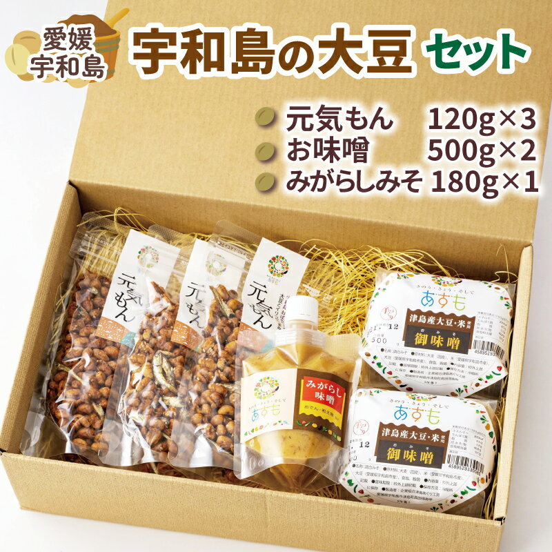 【ふるさと納税】 ＼10営業日以内発送／ 豆菓子 計360g 麦味噌 計1kg みがらしみそ 180g 大豆 セット 企業組合 津島 あぐり工房 麦みそ 味噌 みそ 味噌汁 みそしる みそ汁 加工食品 miso 発酵 調味料 麦 麹 ちりめん 菓子 お菓子 おやつ 国産 愛媛 宇和島 J012-066001