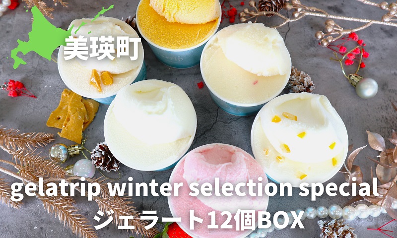 [019-42]びえい牧場の牛乳を使用！gelatrip winter selection special　ジェラート12個BOX