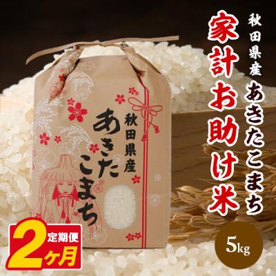 ふるさと納税 八郎潟町 【毎月定期便】あきたこまち 家計お助け米 5kg【白米】 秋田県産全2回